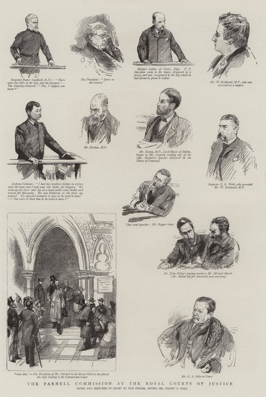 Parnell-kommisjonen ved Royal Courts of Justice av Sydney Prior Hall