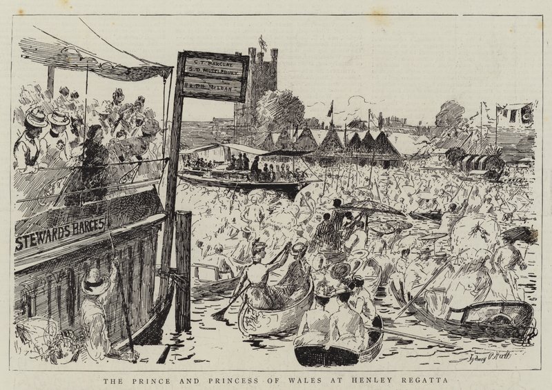 Prinsen og prinsessen av Wales på Henley Regatta av Sydney Prior Hall