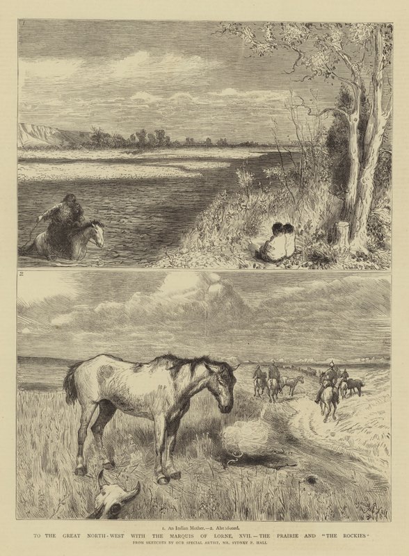Til det store nordvest med Marquis of Lorne, XVII, the Prairie og The Rockies av Sydney Prior Hall