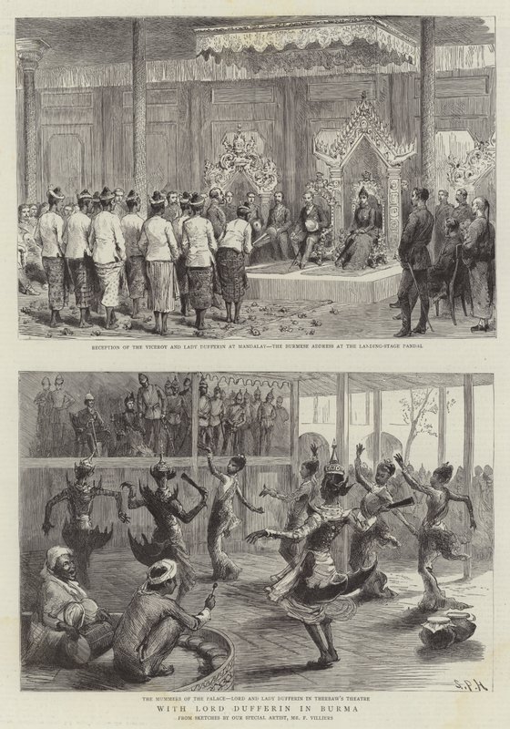 Med Lord Dufferin i Burma av Sydney Prior Hall