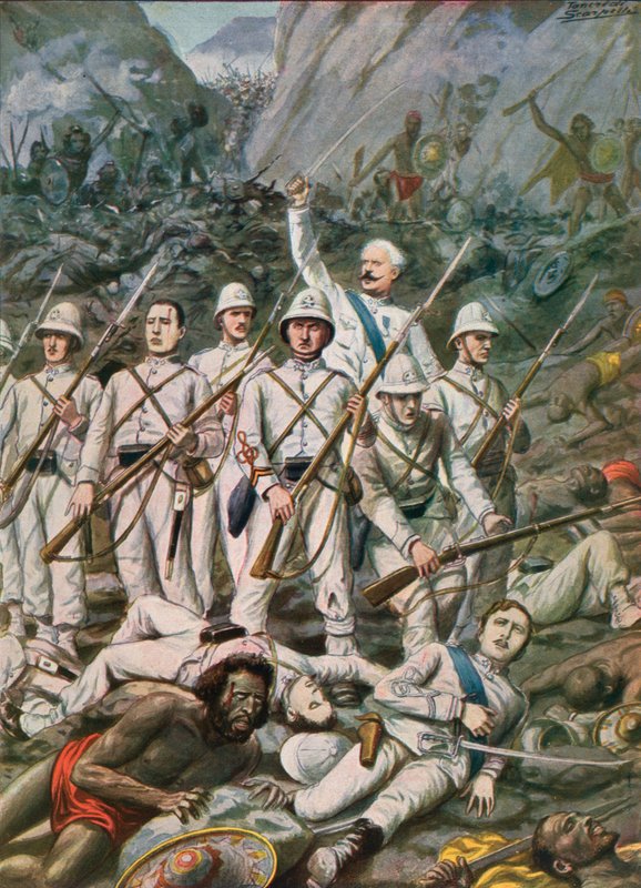 Slaget ved Dogali, 1887 av Tancredi Scarpelli
