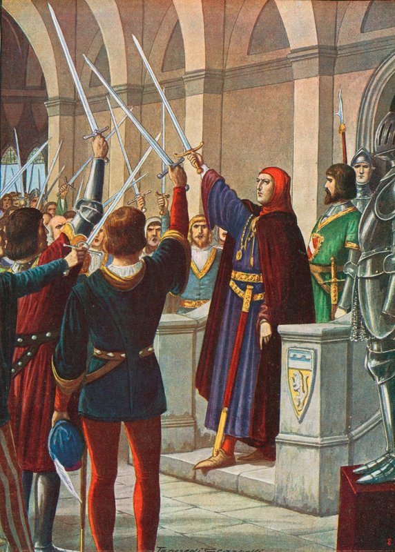 Cangrande della Scala utnevnt til general for League Ghibillini, desember 1318 av Tancredi Scarpelli