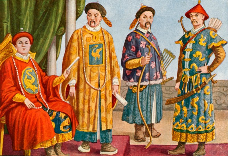 Kinesiske kostymer - keiser, mandarin og militærmandarin av Tancredi Scarpelli