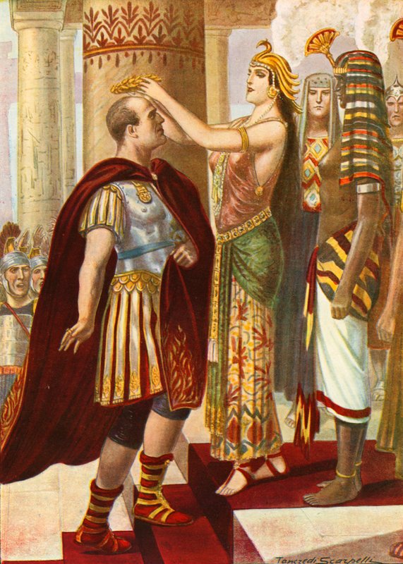 Cleopatra ønsker Cæsar velkommen av Tancredi Scarpelli