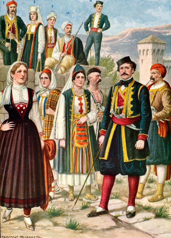 Kostymer fra Dalmatia og Morlacchi av Tancredi Scarpelli