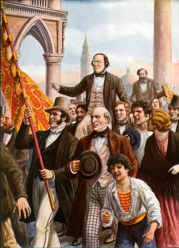 Daniele Manin og Niccolo Tommaseo løslatt fra fengselet 18. mars 1848 av Tancredi Scarpelli