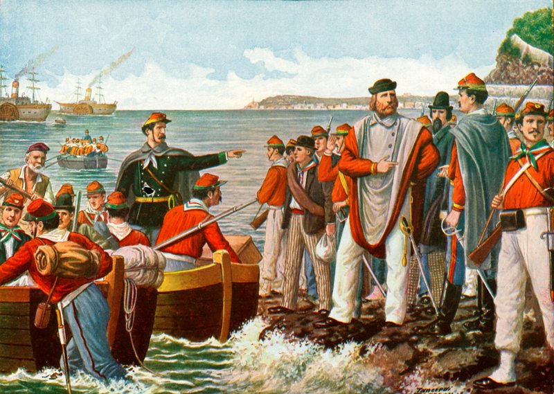 Garibaldi dro på ekspedisjonen til tusen i 1860 av Tancredi Scarpelli