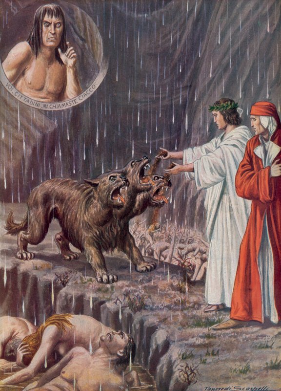 Illustrasjon for Dantes guddommelige komedie av Tancredi Scarpelli