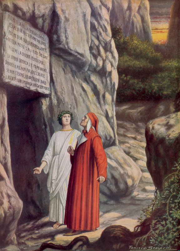Illustrasjon for Dantes guddommelige komedie av Tancredi Scarpelli
