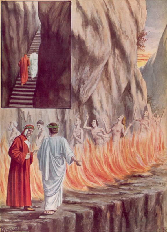 Illustrasjon for Dantes guddommelige komedie av Tancredi Scarpelli