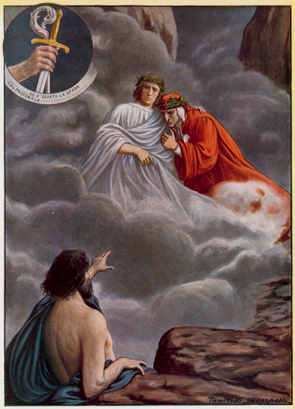 Illustrasjon for Dantes guddommelige komedie av Tancredi Scarpelli