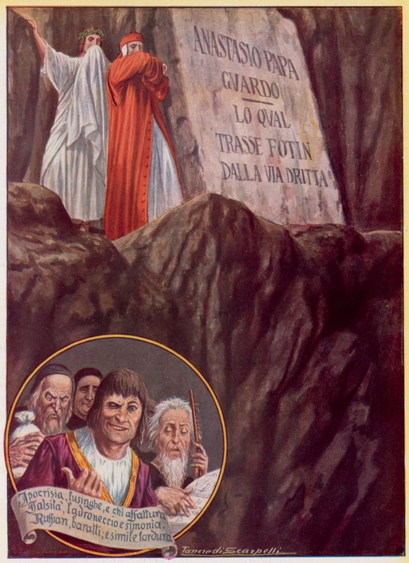 Illustrasjon for Dantes guddommelige komedie av Tancredi Scarpelli