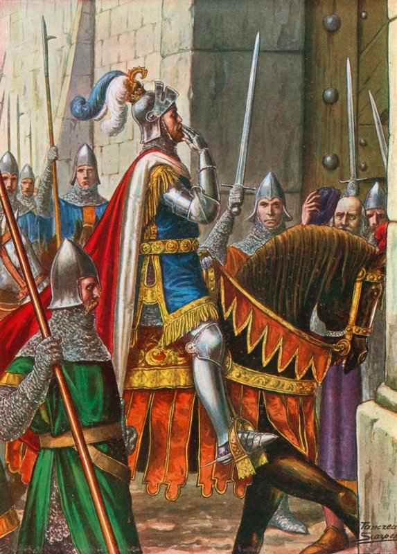 I 1237 går Ezzelino da Romano, alliert av Frederick II, inn i Padua av Tancredi Scarpelli