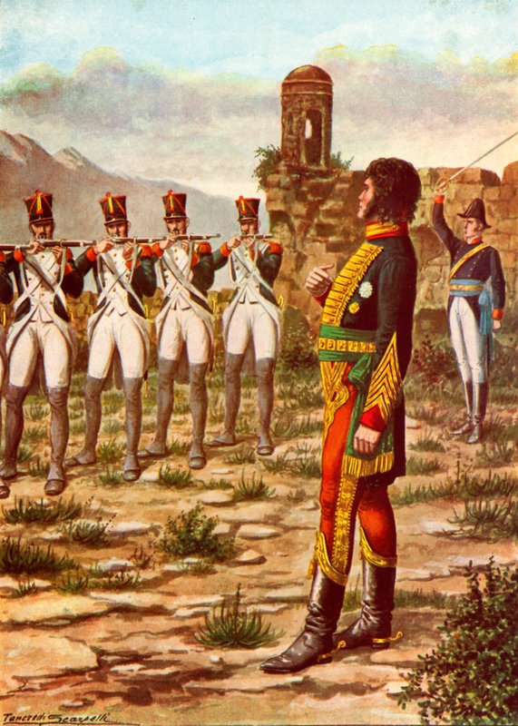 Joachim Murat møter en skytegruppe i Calabria av Tancredi Scarpelli