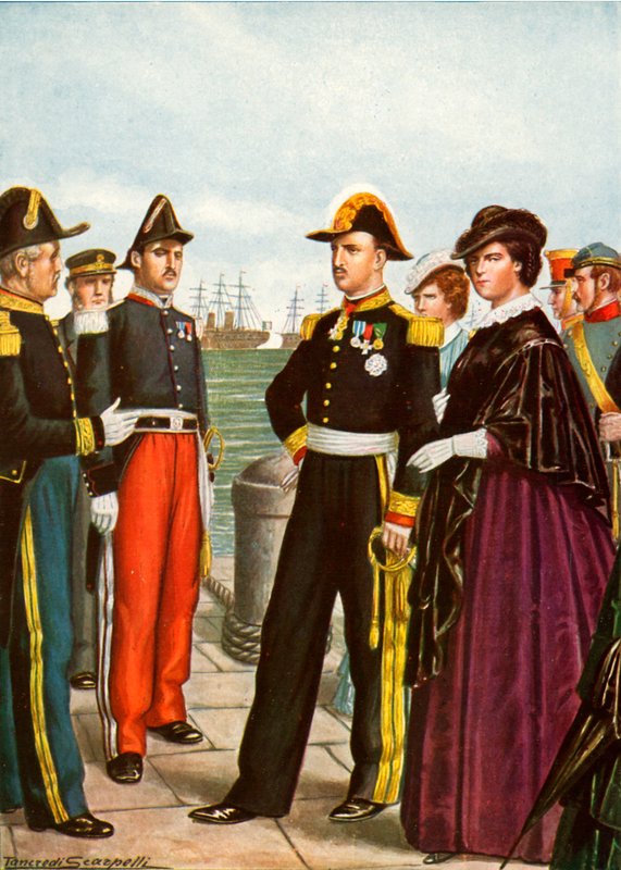 Kong Frans II av Napoli og dronning Amalia forlater Gaeta av de to Siciliene av Tancredi Scarpelli