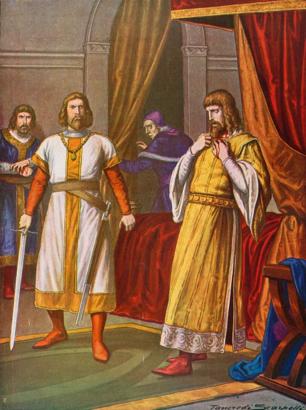 Kong Philip av Swabia drept av fylket Otto VIII av Wittelsbach i Bamburg av Tancredi Scarpelli