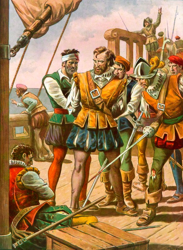 Mytteri om bord på flåten til Magellan av Tancredi Scarpelli