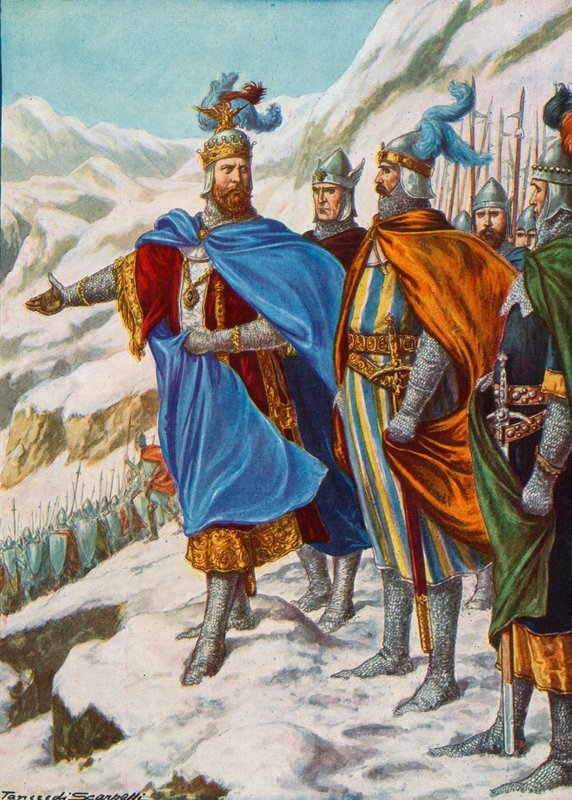 Otto I, den hellige romerske keiseren, invaderte Italia i 951 av Tancredi Scarpelli