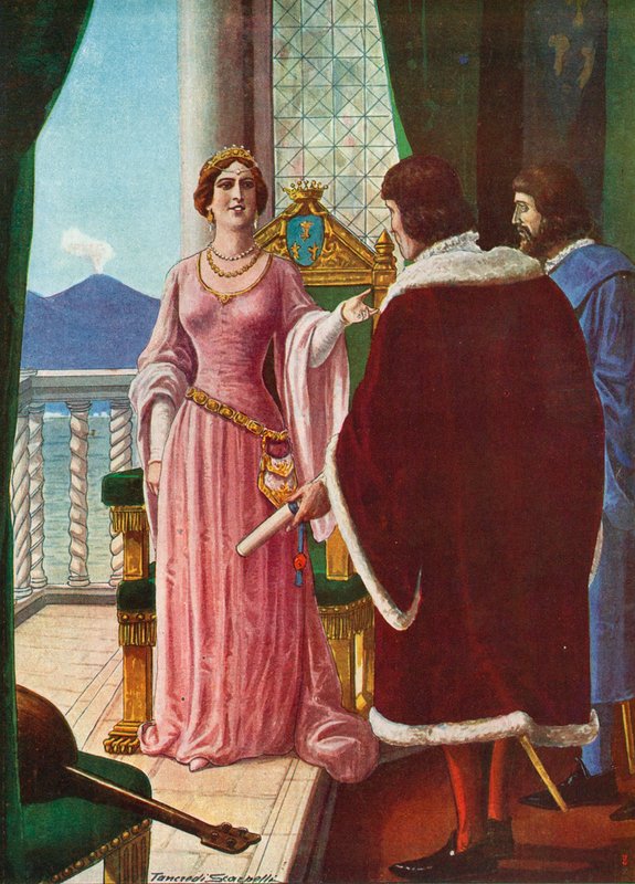 Dronning Giovanna II av Napoli opphever adopsjonen av Alfonso d'Aragona av Tancredi Scarpelli