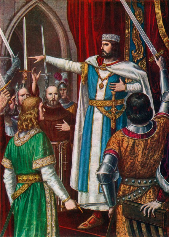 Rudolf II av Burgund kronet til konge av langobardene i Pavia, 923 av Tancredi Scarpelli