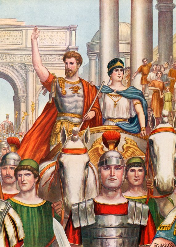 Septimius Severus kommer inn i Roma med en vakker kone av Tancredi Scarpelli
