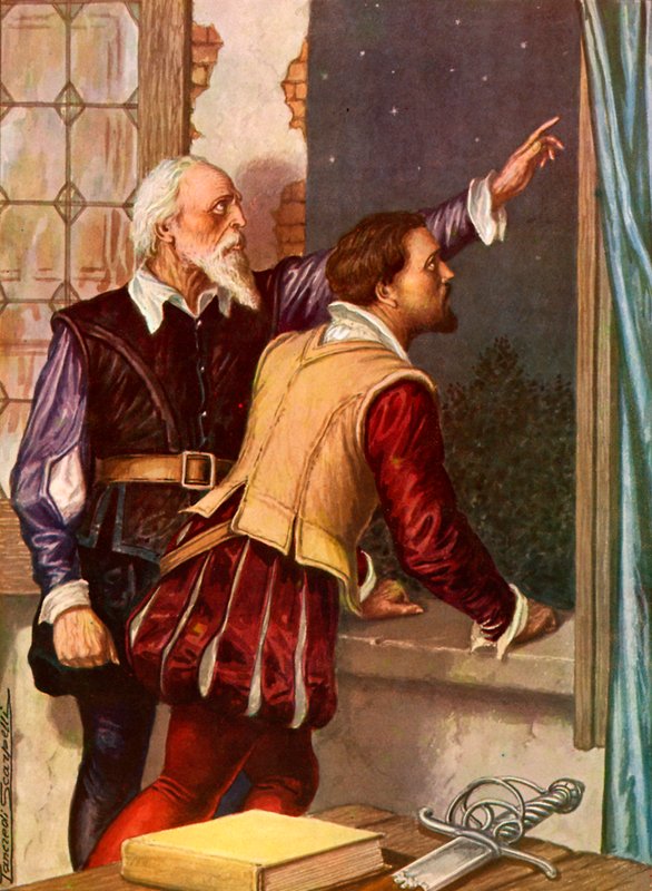 Astrologen Micer Codro viser Vasco Nunez di Balboa stjernen i hans skjebne. av Tancredi Scarpelli