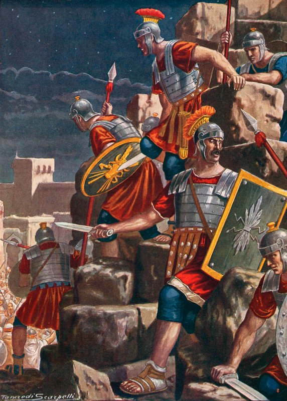 Romernes inntak av Jerusalem under ledelse av Titus av Tancredi Scarpelli