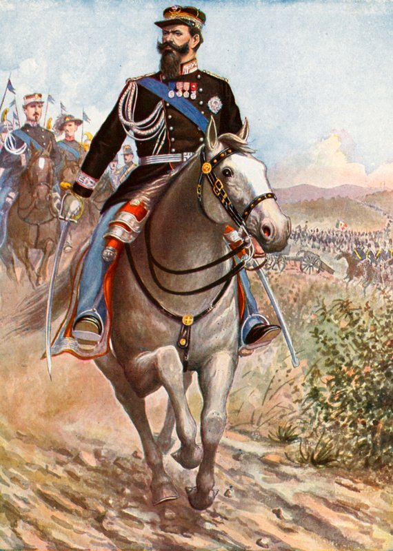 Victor Emmanuel anmelder troppene for Krim-krigen av Tancredi Scarpelli