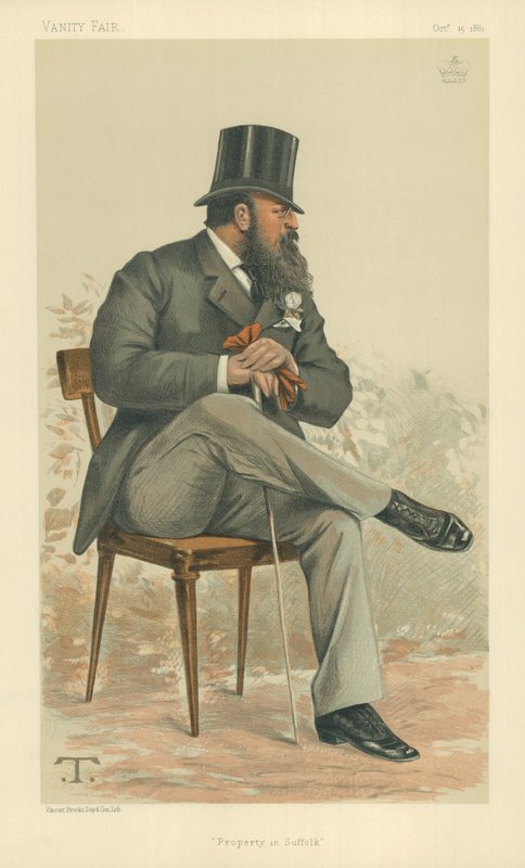 Lord Rendlesham, Property in Suffolk, 15. oktober 1881, Vanity Fair tegneserie av Theobald Chartran