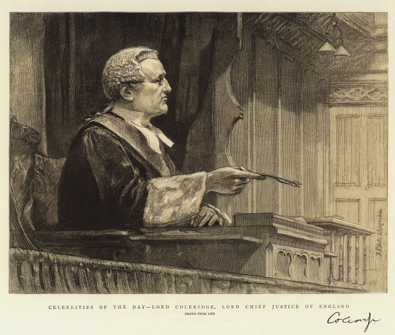 Dagens kjendiser, Lord Coleridge, Lord Chief Justice of England av Theodore Blake Wirgman