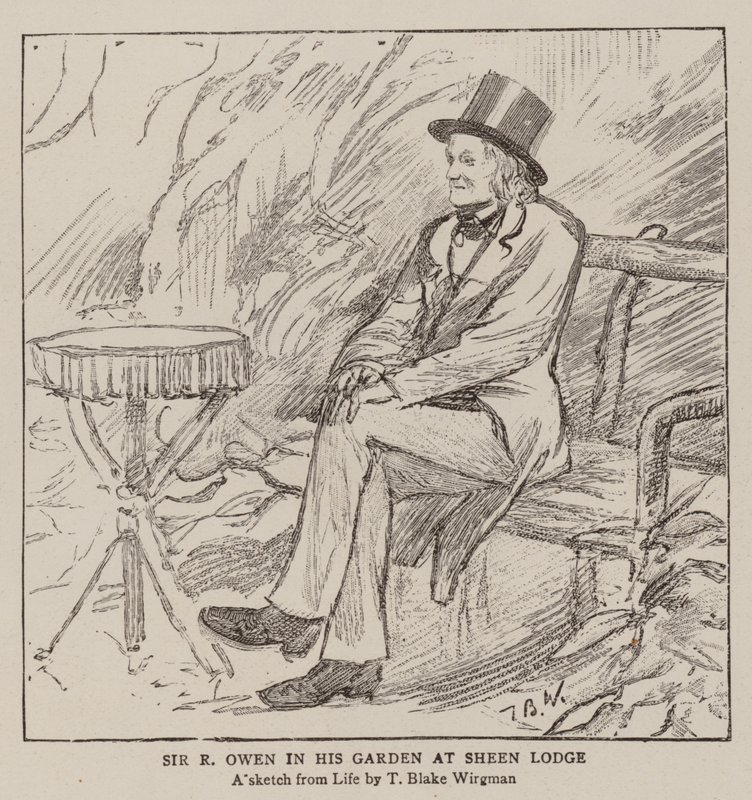 Sir R Owen i hagen sin på Sheen Lodge av Theodore Blake Wirgman
