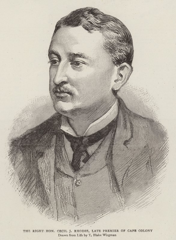 Høyre ærede Cecil J Rhodes, avdøde premier for Cape Colony av Theodore Blake Wirgman