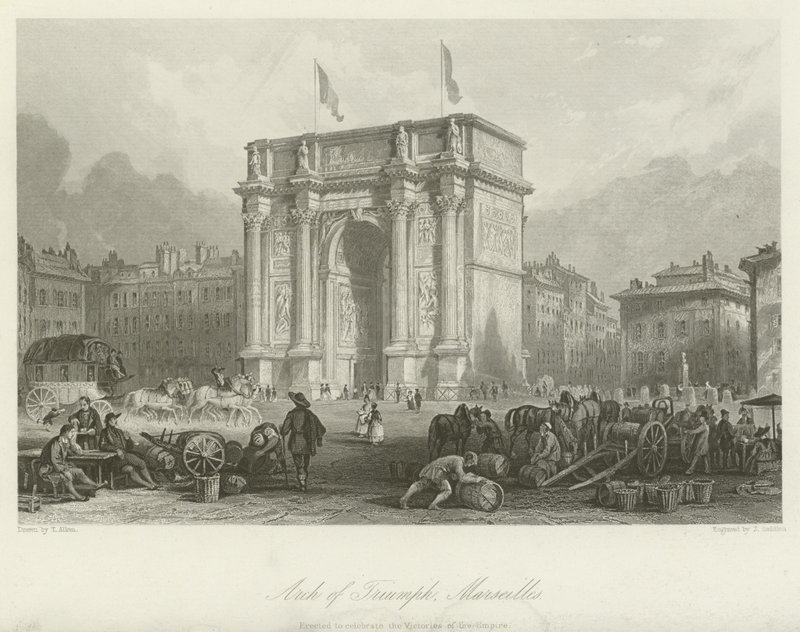 Triumfbuen, Marseille av Thomas Allom