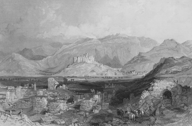 Efesos, slottet Aiasaluk i det fjerne av Thomas Allom