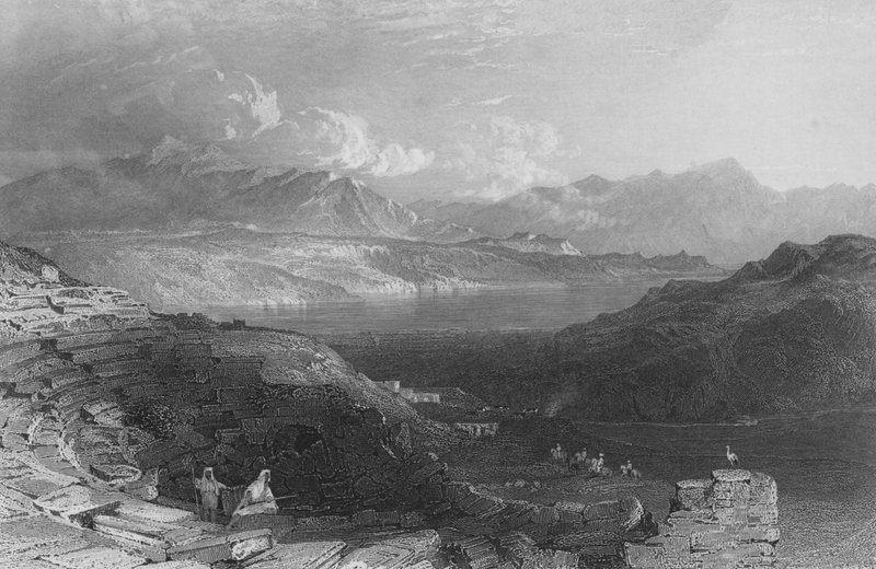 Tiberiassjøen, eller Genesaretsjøen av Thomas Allom