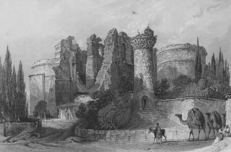 Rester av Johanneskirken, Pergamus, Lilleasia av Thomas Allom