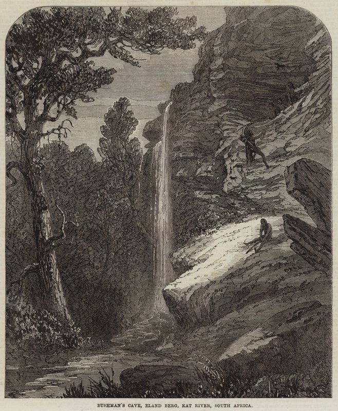 Bushman's Cave, Eland Berg, Kat River, Sør-Afrika av Thomas Baines