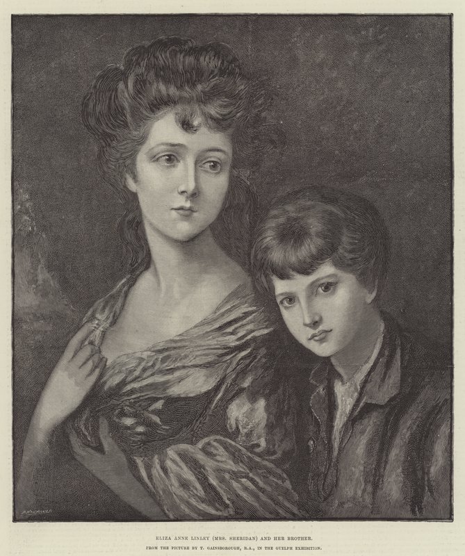 Eliza Anne Linley (fru Sheridan) og hennes bror av Thomas Gainsborough