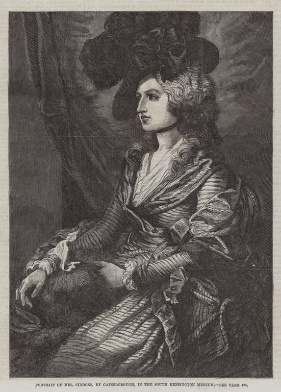 Portrett av fru Siddons, i South Kensington Museum av Thomas Gainsborough