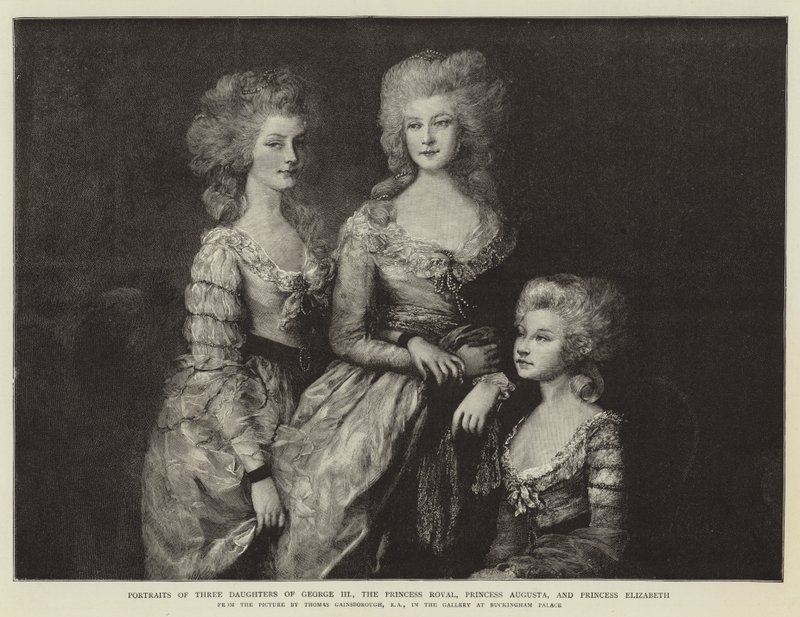 Portretter av tre døtre av George III, Princess Royal, Princess Augusta og Princess Elizabeth av Thomas Gainsborough