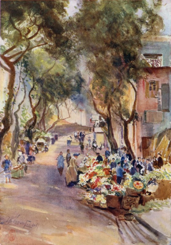 Hong Kong, blomstermarkedet av Thomas Hodgson Liddell