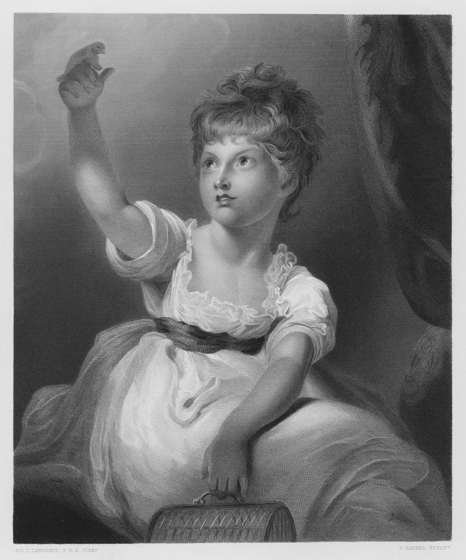 Prinsesse Charlotte, fra bildet i Den Kongelige Samling av Thomas Lawrence