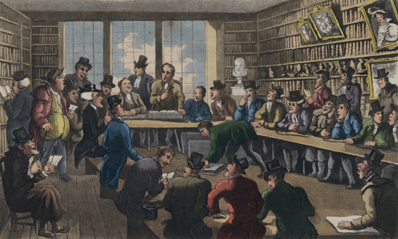 Doktorsyntaks på auksjon av Thomas Rowlandson