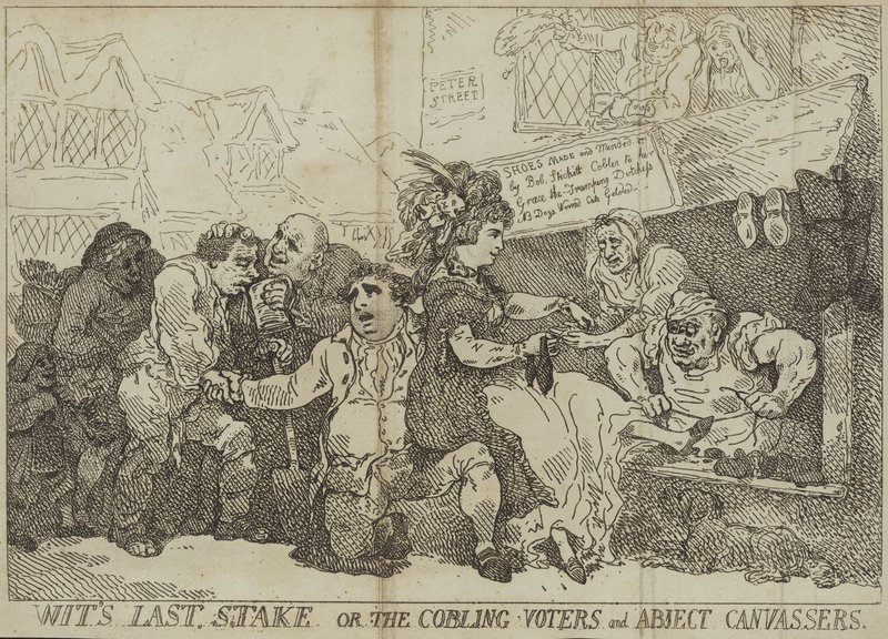 Wits siste stake eller de sammensveisede velgerne og avskyelige canvasserne av Thomas Rowlandson