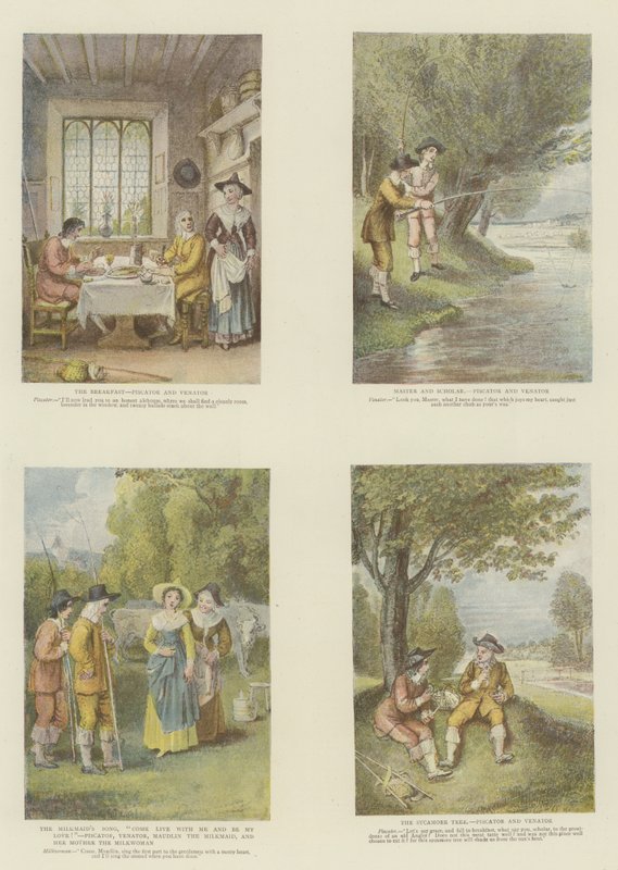 The Complete Angler, av Izaak Walton og Charles Cotton (chromolitho) av Thomas Stothard