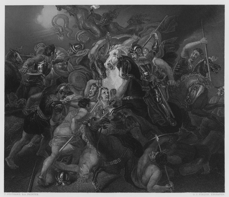 A Mythological Battle, fra bildet i Vernon Gallery av Thomas Stothard