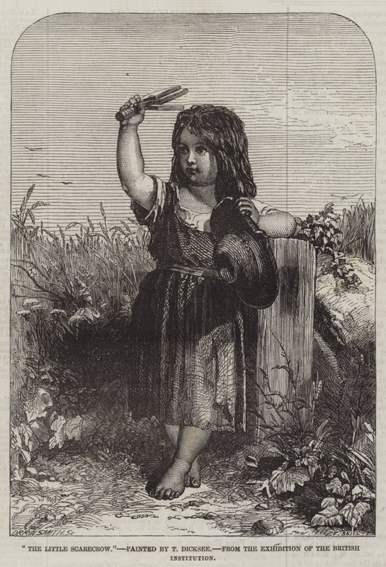 The Little Scarecrow, fra utstillingen til den britiske institusjonen av Thomas Francis Dicksee