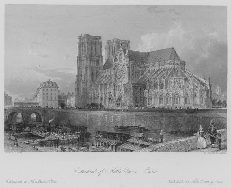 Notre-Dame-katedralen, Paris (gravering) av Thomas (after) Allom