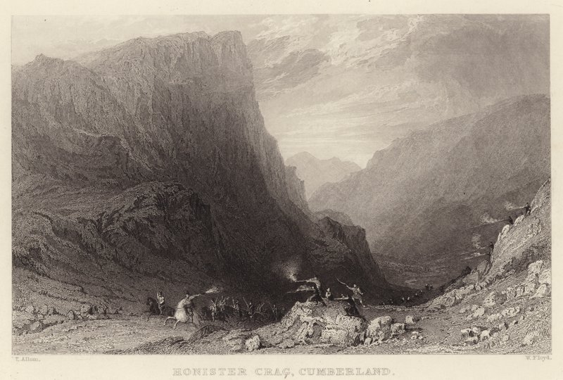 Honister Crag, Cumberland (gravering) av Thomas (after) Allom
