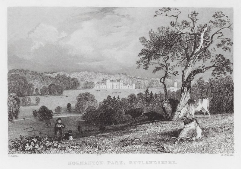 Normanton Park, Rutlandshire (gravering) av Thomas (after) Allom
